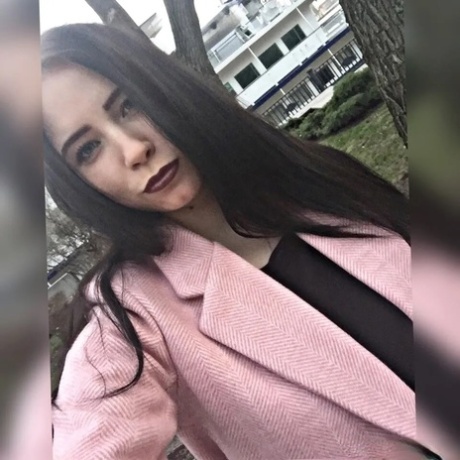 Dark-haired cutie teases with her petite figure in hot mirror selfies