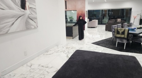 Naughty Arab babe Crystal Rush takes a facial after wild POV sex