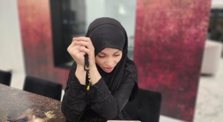 Naughty Arab babe Crystal Rush takes a facial after wild POV sex