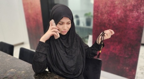 Naughty Arab babe Crystal Rush takes a facial after wild POV sex